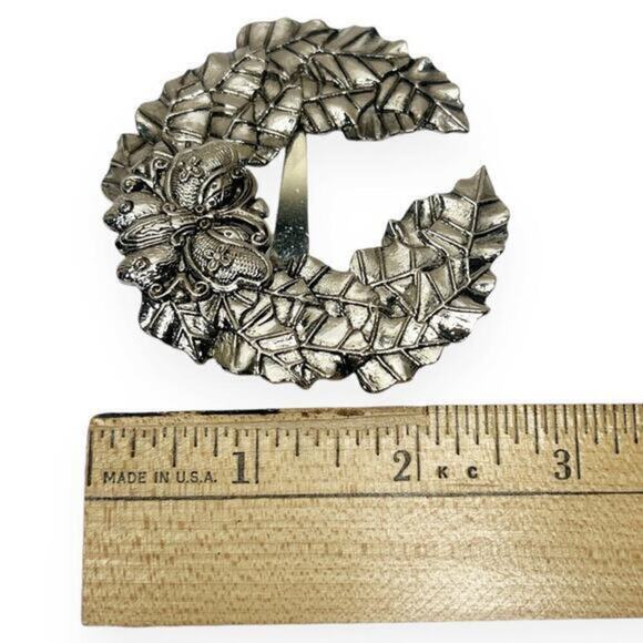 Vintage Neiman Marcus Sylvia Dahl Butterfly in Crown Laurel Scarf Clip Brooch - Picture 10 of 10